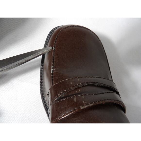 Vintage Mudd Penny Loafer Heels Chunky Sz 8 Amsden Shoe Y2K 90s Brown Block READ - Picture 15 of 16